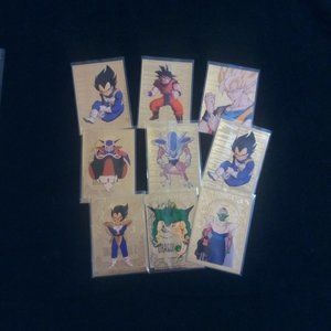 1998-1999 Dragonball Z Gold Foil Cards Set of 9